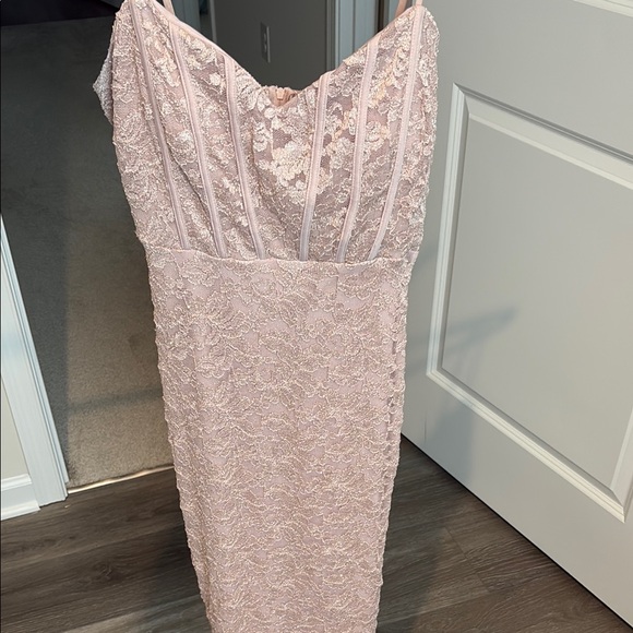 Dry Goods Pink Sheath Dress Sweetheart Neckline Midi - Picture 1 of 6